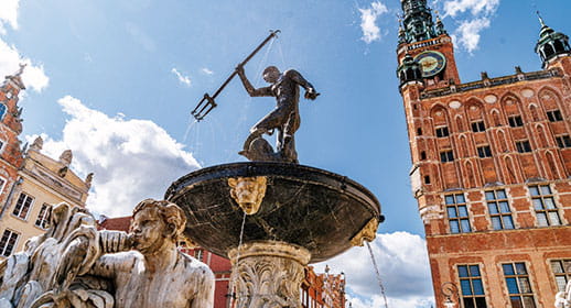 The Neptune Fountain in Gdansk, Poland The Neptune Fountain in Gdansk, Poland