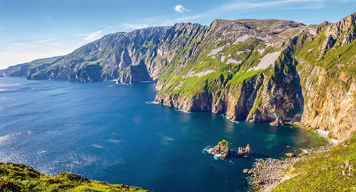 A view down over the Slieve League Cliffs, Donegal, Ireland A view down over the Slieve League Cliffs, Donegal, Ireland