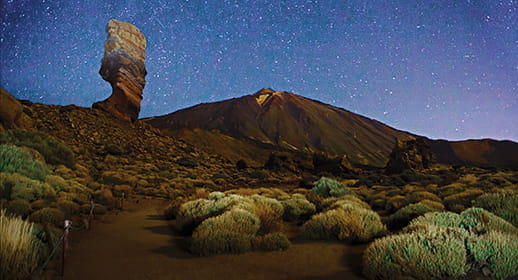 A starry night over Teide National Park, Tenerife A starry night over Teide National Park, Tenerife