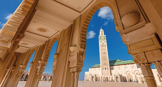 A view of Hassan II Mosque, Casablanca, Morocco A view of Hassan II Mosque, Casablanca, Morocco