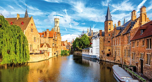 The canals of Bruges, Belgium