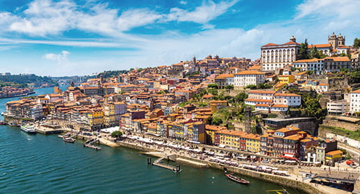 A view over Oporto, Portugal
