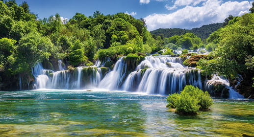 The waterfalls in Krka National Park, Croatia The waterfalls in Krka National Park, Croatia