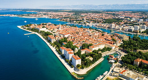 An aerial view over Zadar, Croatia An aerial view over Zadar, Croatia
