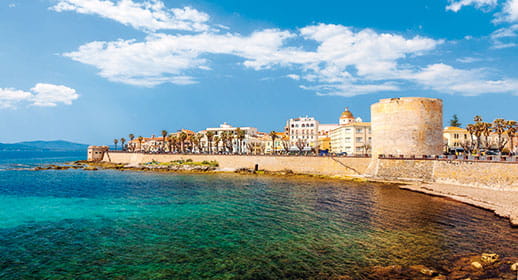 The medieval old town of Alghero in Sardinia The medieval old town of Alghero in Sardinia
