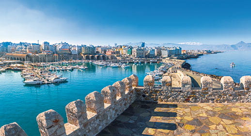 The blue waters of Heraklion harbour