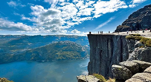 The view over the fjord from Pulpit Rock, Norway