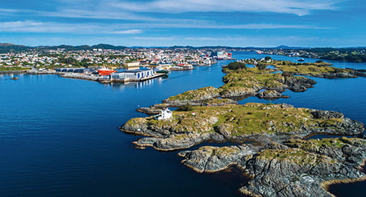 An aerial view of Haugesund, Norway An aerial view of Haugesund, Norway