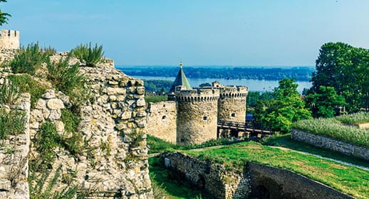 The view from Kalemegdan Fortress in Belgrade, Serbia