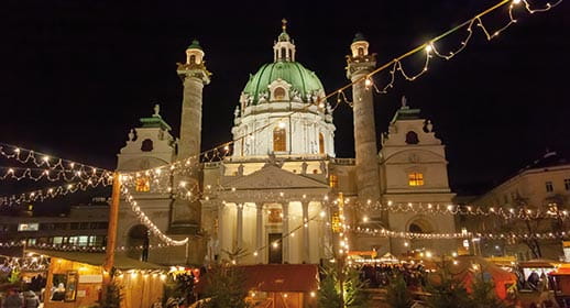Vienna’s Christmas Market illuminated at night Vienna’s Christmas Market illuminated at night