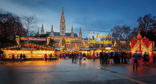 Vienna Town Hall (Rathaus) during Christmas