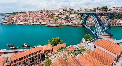 A view over Oporto, Portugal