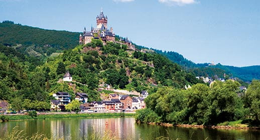 A view down the river towards Cochem and Reichsburg Castle, Germany A view down the river towards Cochem and Reichsburg Castle, Germany