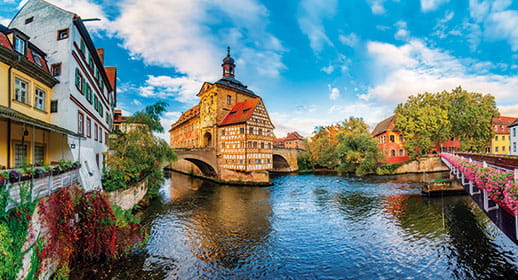 Germany, Bamberg, Amazing panoramic view of historic city center. Germany, Bamberg, Amazing panoramic view of historic city center.