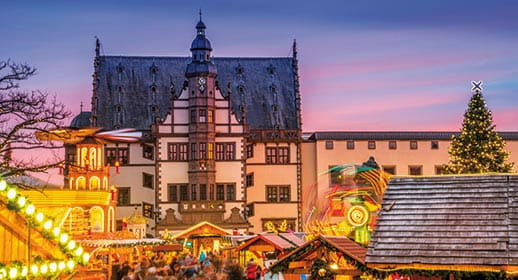 A view over the Christmas market in Schweinfurt, Germany A view over the Christmas market in Schweinfurt, Germany