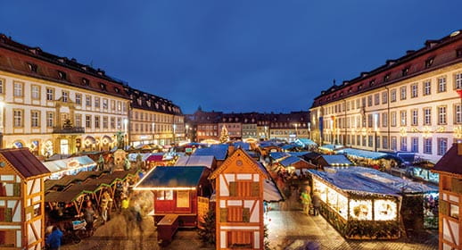 A view over the Christmas market in Bamberg, Germany A view over the Christmas market in Bamberg, Germany