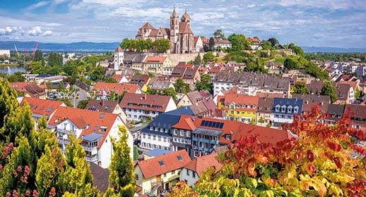 A view over the historic town of Breisach, Germany