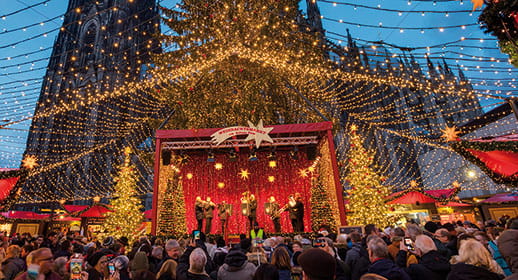 Cologne Cathedral and Christmas Market in the evening Cologne Cathedral and Christmas Market in the evening
