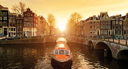 Sunset over an Amsterdam canal Sunset over an Amsterdam canal