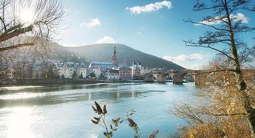 Heidelberg and the River Neckar during winter