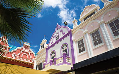Colourful houses in Oranjestad, Aruba