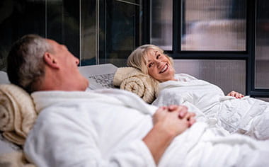 A couple using the spa facilities on Spirit of Adventure