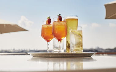 Drinks served on the Verandah on Spirit of Adventure