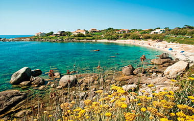A beach view of Calvi, Corsica