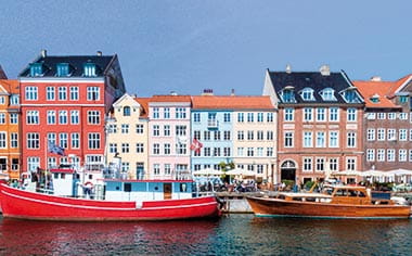 The Nyhavn District of Copenhagen, Denmark