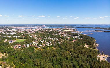 An aerial view of Kotka, Finland