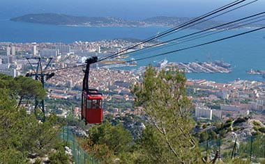 The 1950s cable car in Toulon, France