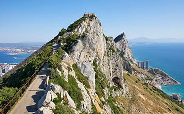 The upper area of the Rock of Gibraltar