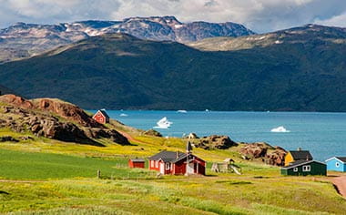 The bay at Narsarsuaq in Greenland