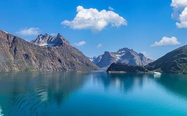 The Prince Christian Sound waterway in Greenland