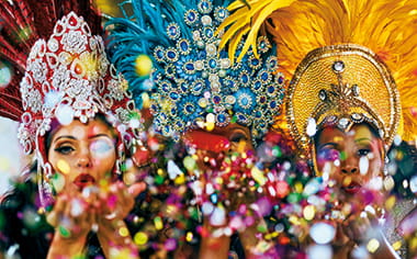 Women dressed in carnival costumes