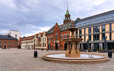 The town square in Kristiansand, Norway