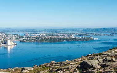 Views of Gandsfjord and Stavanger from Sandnes