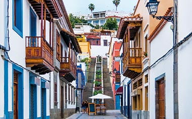 House facades in Las Palmas, Gran Canaria, Canary Islands