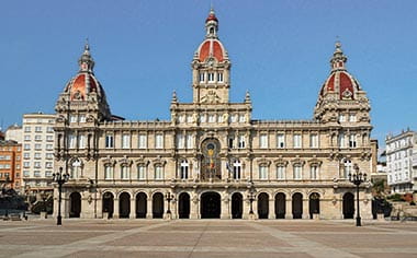 The Cathedral of Santiago de Compostela in La Coruna, Galicia`s