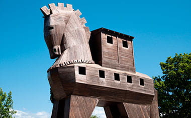 The Trojan Horse in Troy, near Canakkale, Turkey