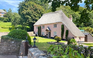 Rose Cottage Tea Gardens in the village of Cockington, in Torquay, Devon, England