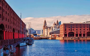 The docks in Liverpool, England