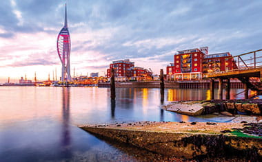 A view over Portsmouth and the Spinnaker Tower, England, United Kingdom