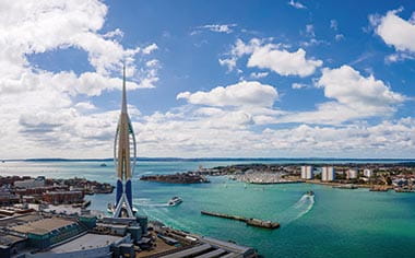 A view over Portsmouth and the Spinnaker Tower, England, United Kingdom