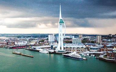 A view over Portsmouth and the Spinnaker Tower, England, United Kingdom