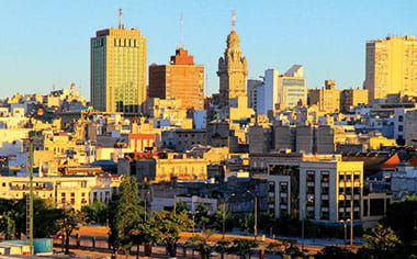 The skyline of Montevideo, Uruguay