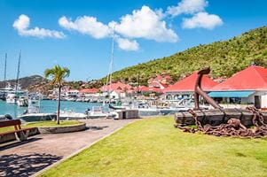 The waterfront of Gustavia, Saint Barthelemy