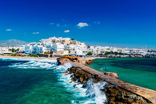 A view of Naxos town
