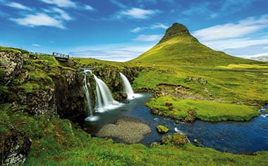 Kirkjufell, also known as Church Mountains in Grundarfjordur, Iceland